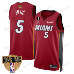 Nikola Jovi? 5 Miami Heat Final Champions 2023 Swingman Jersey - Red