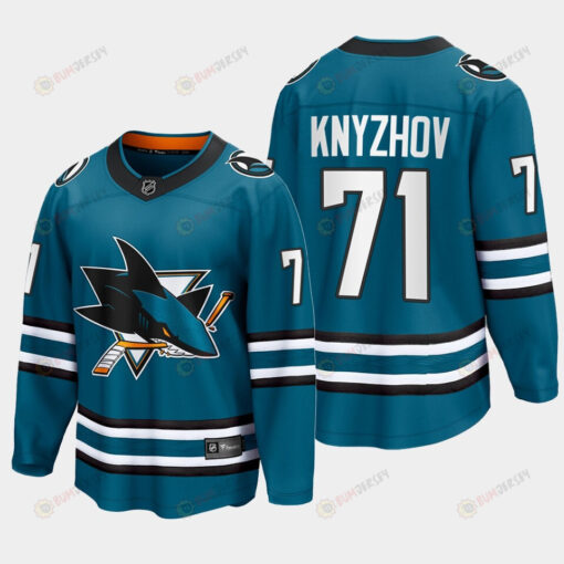 Nikolai Knyzhov 71 San Jose Sharks 2022-23 Home The Evolve Teal Jersey