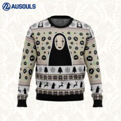 No Face and Soot Sprites Spirited Away Studio Ghibli Ugly Sweaters For Men Women Unisex