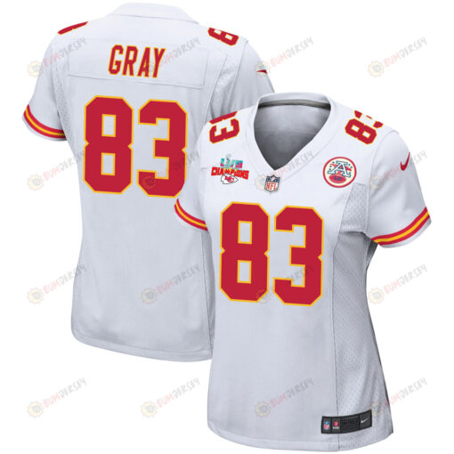 Noah Gray 83 Kansas City Chiefs Super Bowl LVII Champions 3 Stars WoMen's Jersey - White