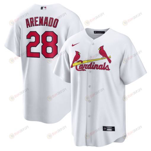 Nolan Arenado 28 St. Louis Cardinals Home Men Jersey - White