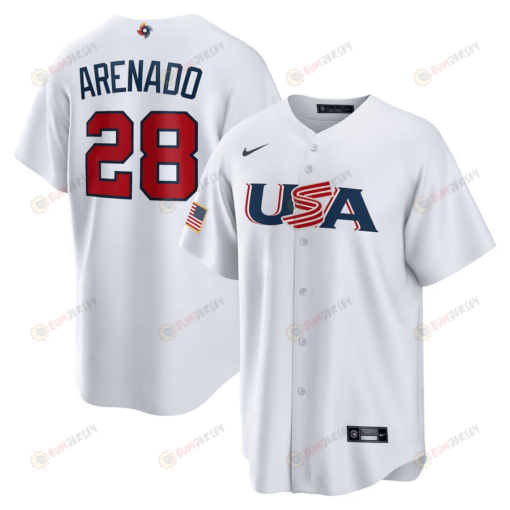 Nolan Arenado 28 USA Baseball 2023 World Baseball Classic Jersey - White