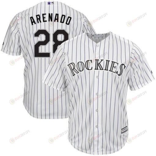 Nolan Arenado Colorado Rockies Home Official Cool Base Player Jersey - White Purple