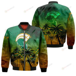 Norfolk State Spartans Bomber Jacket 3D Printed Coconut Tree Tropical Grunge