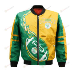 Norfolk State Spartans Bomber Jacket 3D Printed Flame Ball Pattern