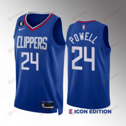 Norman Powell 24 2022-23 LA Clippers Royal Icon Edition Jersey NO.6 Patch