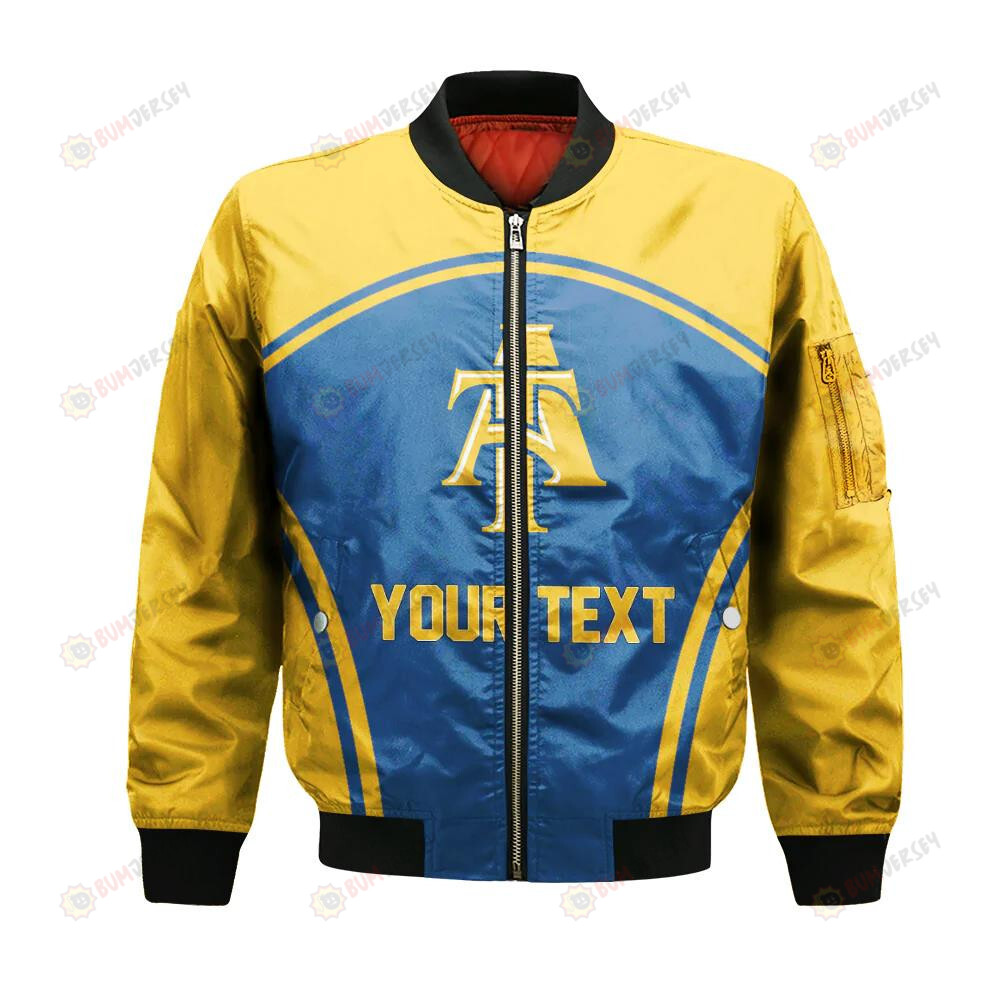 North Carolina A_T Aggies Bomber Jacket 3D Printed Custom Text And Number Curve Style Sport