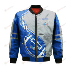 North Carolina Asheville Bulldogs Bomber Jacket 3D Printed Flame Ball Pattern