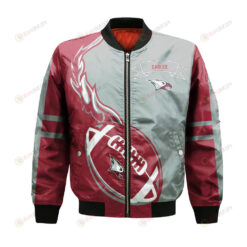 North Carolina Central Eagles Bomber Jacket 3D Printed Flame Ball Pattern