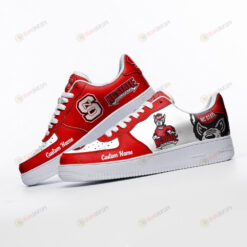 North Carolina State Wolfpack Mascot Logo Pattern Custom Name Air Force 1 Printed