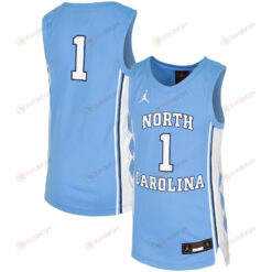 North Carolina Tar Heels 1 Team Basketball Youth Jersey - Carolina Blue