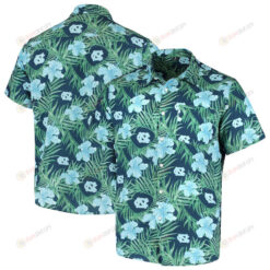 North Carolina Tar Heels Carolina Blue Floral Button-Up Hawaiian Shirt