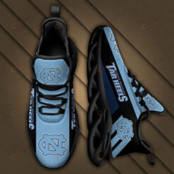 North Carolina Tar Heels Logo Black Stripe Pattern 3D Max Soul Sneaker Shoes In Blue