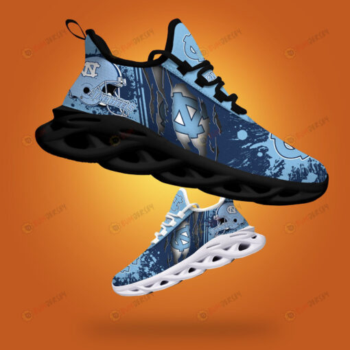 North Carolina Tar Heels Logo Torn And Splatter Pattern 3D Max Soul Sneaker Shoes