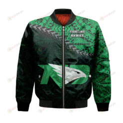 North Dakota Fighting Hawks Bomber Jacket 3D Printed Grunge Polynesian Tattoo