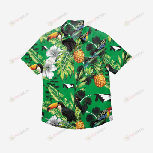 North Dakota Fighting Hawks Floral Button Up Hawaiian Shirt