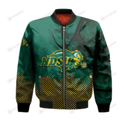 North Dakota State Bison Bomber Jacket 3D Printed Basketball Net Grunge Pattern