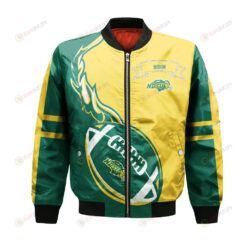 North Dakota State Bison Bomber Jacket 3D Printed Flame Ball Pattern