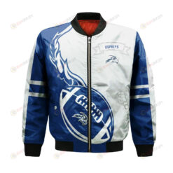 North Florida Ospreys Bomber Jacket 3D Printed Flame Ball Pattern