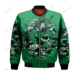 North Texas Mean Green Bomber Jacket 3D Printed Camouflage Vintage