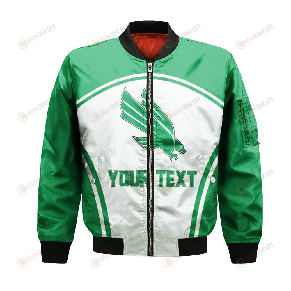 North Texas Mean Green Bomber Jacket 3D Printed Custom Text And Number Curve Style Sport