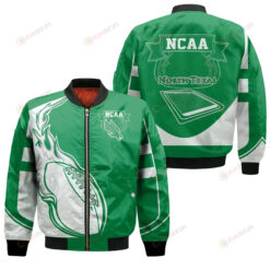 North Texas Mean Green Bomber Jacket 3D Printed - Fire Football
