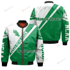 North Texas Mean Green Logo Bomber Jacket 3D Printed Cross Style
