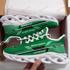 North Texas Mean Green Logo Custom Name Pattern 3D Max Soul Sneaker Shoes