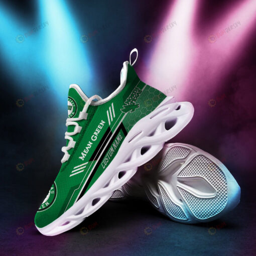 North Texas Mean Green Logo Pattern Custom Name 3D Max Soul Sneaker Shoes