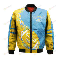 North York Astros Bomber Jacket 3D Printed Flame Ball Pattern