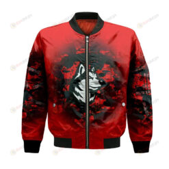 Northeastern Huskies Bomber Jacket 3D Printed Camouflage Vintage