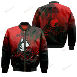 Northeastern Huskies Bomber Jacket 3D Printed Coconut Tree Tropical Grunge