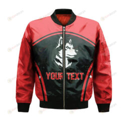 Northeastern Huskies Bomber Jacket 3D Printed Custom Text And Number Curve Style Sport