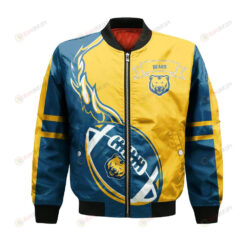 Northern Colorado Bears Bomber Jacket 3D Printed Flame Ball Pattern