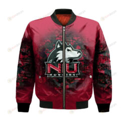 Northern Illinois Huskies Bomber Jacket 3D Printed Camouflage Vintage