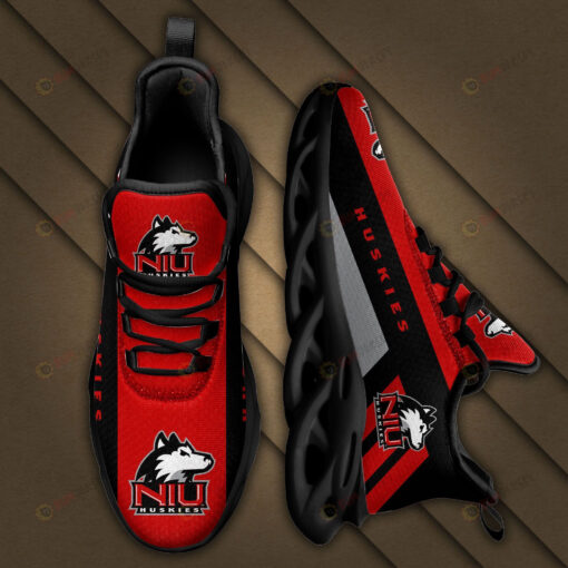 Northern Illinois Huskies Logo Black Stripe Pattern 3D Max Soul Sneaker Shoes In Red