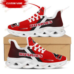 Northern Illinois Huskies Logo Custom Name Pattern 3D Max Soul Sneaker Shoes In Red