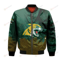 Northern Michigan Wildcats Bomber Jacket 3D Printed Basketball Net Grunge Pattern