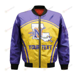 Northwestern State Demons Bomber Jacket 3D Printed Custom Text And Number Curve Style Sport