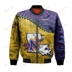 Northwestern State Demons Bomber Jacket 3D Printed Grunge Polynesian Tattoo