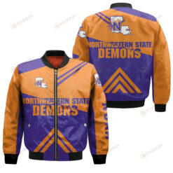 Northwestern State Demons Football Bomber Jacket 3D Printed - Stripes Cross Shoulders