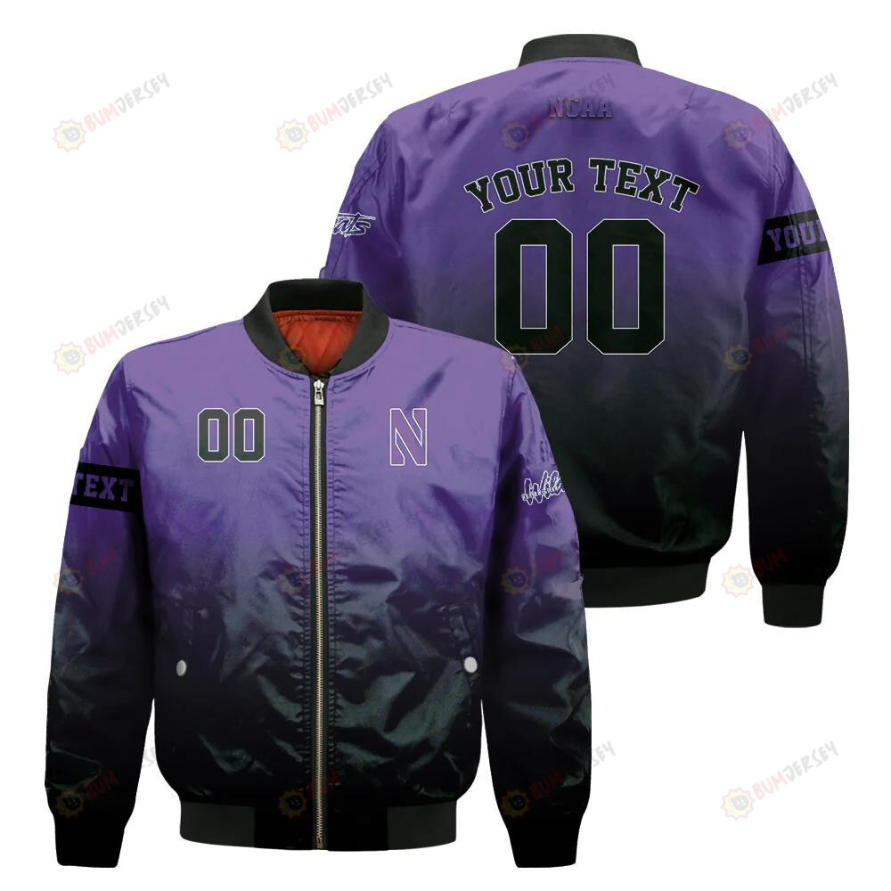 Northwestern Wildcats Fadded Bomber Jacket 3D Printed