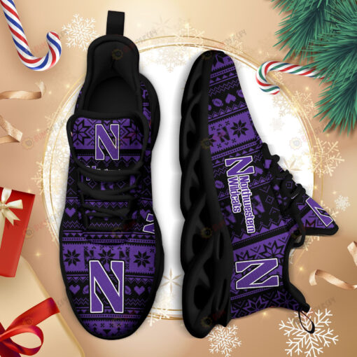 Northwestern Wildcats Logo Brocade Pattern 3D Max Soul Sneaker Shoes