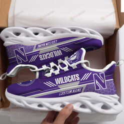 Northwestern Wildcats Logo Custom Name Pattern 3D Max Soul Sneaker Shoes