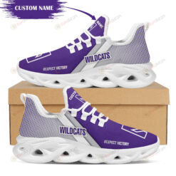 Northwestern Wildcats Logo Custom Name Pattern 3D Max Soul Sneaker Shoes In Purple And Gray