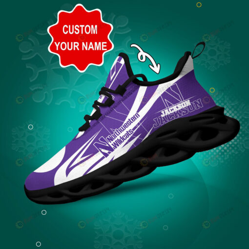 Northwestern Wildcats Logo Line Pattern Custom Name 3D Max Soul Sneaker Shoes