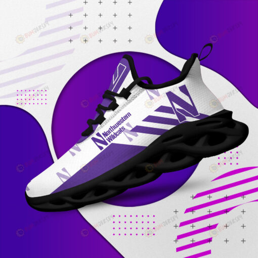 Northwestern Wildcats Logo Purple Stripe Pattern 3D Max Soul Sneaker Shoes