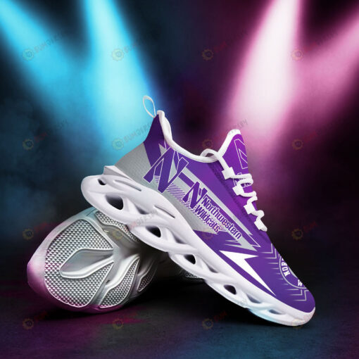 Northwestern Wildcats Logo Stripe Pattern 3D Max Soul Sneaker Shoes