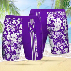 Northwestern Wildcats Purple Pattern Hawaiian Shorts Summer Shorts Men Shorts - Print Shorts