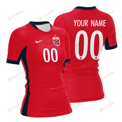 Norway 2023 Women Home Custom Jersey - Red - All Over Printed Jersey